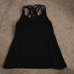 Black Lulu tank with Built in sports bra